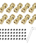 Brass Shaft Coupling 3mm To 4mm Kit For RC Models With Screws And Hex Wrench 10 Pieces Durable Brass Connector