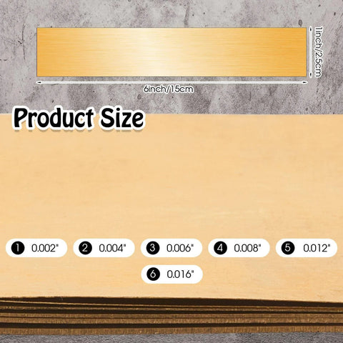 12 Pieces Brass Shim Stock Assortment 1 Inch Wide 6 Inch Long with Sizes 0.002 to 0.016 inch