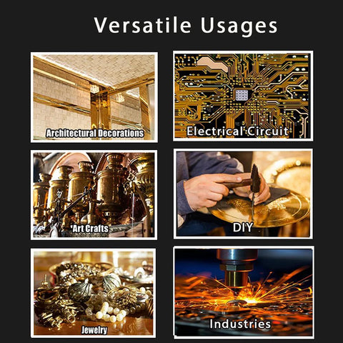 Versatile uses of Brass Shim Stock Assortment 24 Piece Metal Shim Set for machining, DIY, industries, art crafts, jewelry, and electronics.