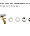 20mm diameter brass shower door wheels with nylon rollers, stainless steel screws and ball bearings disassembled view