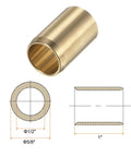 Two Pack Sleeve Bearings With Half Inch Bore Five Eighths Inch Outer Diameter And One Inch Length Wrapped Oilless Brass Alloy Bushings