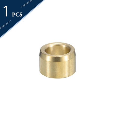 Single cast brass sleeve bearing with 1/4 inch bore, 3/8 inch OD, 1/4 inch length self lubricating plain shaft bushing