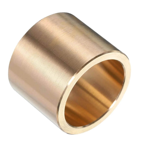 Close-up of a Sleeve Bearing Brass Bushing Oilless Self Lubricating with one inch bore, used in precision machinery and robotic applications.