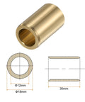 Illustration of 2 Pcs Sleeve Bearings 12mm Bore 18mm Outer Diameter 30mm Length Brass Alloy Oilless Bushings