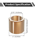Sleeve Bearing Three Quarters Inch Bore One Inch Outer Diameter Seven Eighths Inch Length Cast Brass Wrapped Oilless Self Lubricating Bushing For Industrial Equipment Copper Alloy With High Wear Resistance And Corrosion Protection.
