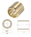Brass Alloy Sleeve Bearings Three Quarters Inch Bore One Inch Outer Diameter One Inch Length Wrapped Oilless Bushings Diagram