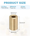 Self Lubricating Cast Brass Sleeve Bearings 3Mm Bore 6Mm OD 10Mm Length Plain Shaft Bearings For Sliding Movements Pack Of 12