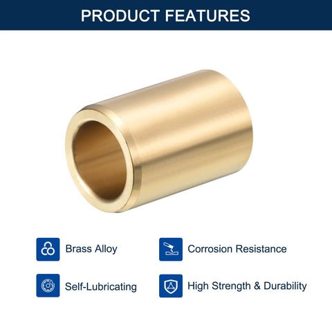 Cast Brass Sleeve Bearing Five Eighths Inch Bore Seven Eighths Inch Outer Diameter One And One Quarter Inch Length Self Lubricating Bushing