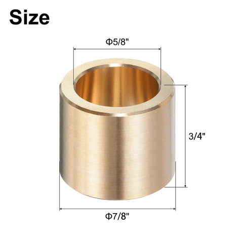Self Lubricating Brass Sleeve Bearings Set Of Four With Five Eighths Inch Bore Seven Eighths Inch Outer Diameter And Three Quarters Inch Length