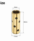 Single 4 Pack Sleeve Bearings 8mm Bore 11mm OD 30mm Length Brass Graphite Oilless Self Lubricating Bushings