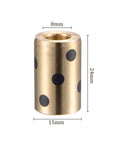 2 Pcs Sleeve Bearings 8x15x24mm Wrapped Oilless Brass Bushings For Machinery And Hydraulic Systems, shown with measurements