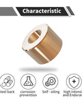 Industrial Sleeve Bearing 1/2 Inch Bore 1 Inch Outer Diameter 11/16 Inch Length Cast Brass Wrapped Oilless Bushing Copper Alloy on white background