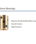 2 Pcs Sleeve Bearings 8x15x24mm Wrapped Oilless Brass Bushings for Machinery Hydraulic Systems