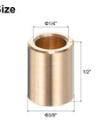 Set Of Four Self Lubricating Brass Sleeve Bearings With 1/4 Inch Bore 3/8 Inch Outside Diameter And 1/2 Inch Length For Linear Motion Reducing Friction Plain Bearings