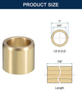 Brass Sleeve Bearing Set Three Quarters Inch Bore One Inch Outer Diameter Seven Eighths Inch Length Self Lubricating Plain Shaft Bearings 2 Pack Cast Brass Bushings Durable For Motors Tools And Machinery With High Wear And Corrosion Resistance with dimensions displayed in diagram