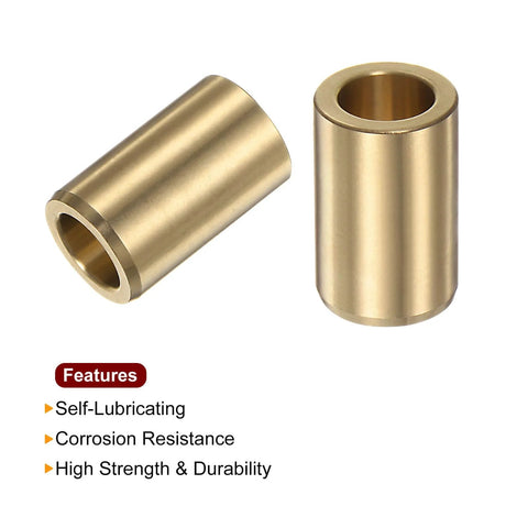 2 Pcs Sleeve Bearings 12mm Bore 18mm Outer Diameter 30mm Length Brass Alloy Oilless Bushings Wrapped side and angled view