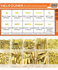 242 Pieces M2.5 Brass Spacers And Standoffs Assortment Kit With Male And Female Hex Spacers Screws And Nuts in a clear box