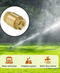 Brass NPT One Half Inch Spring Check Valve Two Pack With Female Threads Backflow Preventer for irrigation system.