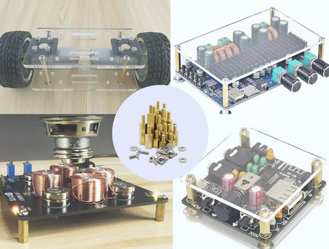 M2.5 Brass Male And Female Threaded Hex Standoffs Spacers And Stainless Phillips Screw Nuts Assortment Kit For Electronics And RC Projects used in electronics assembly