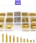 290 Piece M2.5 Hex Brass Spacer Standoff Kit With Screws And Nuts For Motherboard And Electronics Copper Yellow And Stainless Steel Assortment