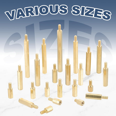 Brass Hex Standoff Spacer Pack For Quadcopters And PCBs M3 Thread 6mm Male To 40mm Female Total 46mm Length 50 Pieces variety