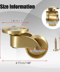 Size diagram of 4PCS Universal Brass Stem Casters 1 Inch Furniture Caster Wheels with dimensions and screw shown.
