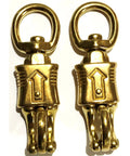 Two Pack Solid Brass Quick Release Panic Snap With Round Swivel One Inch By Four And One Half Inch Leash Hardware for Leads and Get Back Whips