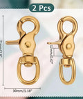 Heavy Duty Swivel Round Snap Clips 2 Pack 2.8 Inch Lobster Claw Hooks For Pet Leashes Purse Straps Brass