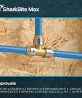 Max Push-To-Connect 1 Inch Tee Fitting For PEX Copper CPVC PE-RT HDPE Pipes Brass Plumbing Connector UR374A installed