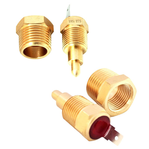 Brass temperature sensor components for Dual Electric Fan Relay Kit For Radiator Cooling With Thermostat, 185 On 175 Off
