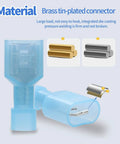 Brass tin-plated connector for Nylon Spade Connectors Kit With All In One Crimping Tool For Automotive Wiring DIY Friendly 10 To 24 AWG.