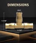 Dimensions of Brass Union Tee Air Line Fittings One Quarter Inch T Fitting For Pneumatic Systems And Air Suspension For DIY Pros