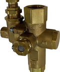 One Half Inch NPT Top Inlet Unloader Pilot Check Valve All In One With 36 Inch Throttle Control Cable For Six Point Five HP Gas Air Compressors And Below 140 To 175 PSI showing brass construction