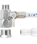 Brass Water Splitter And Go-To Feed Adapter For RO Systems Refrigerator And Ice Maker Three Eighths Inch To Three Eighths Inch To One Quarter Inch Tee Valve With G One Half Inch To G One Half Inch To One Quarter Inch Push In Quick Connect Fittings Lead