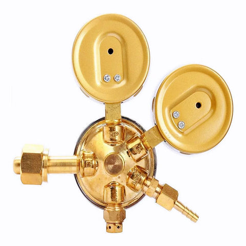 Oxygen Regulator For Welding Gas, Heavy Duty Brass Regulator With 0 To 200 PSI Outlet And 0 To 4000 PSI Inlet, CGA 540 Female Connection