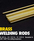 Brass Brazing Rods 40 Piece Pack for Easy Flow Welding displayed on black background