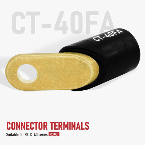 Two Pack CT40 FA Welding Terminal Connectors For LC40 Welders With Seventeen Thirty Second Inch Stud Hole And Forty Five Degree Angle