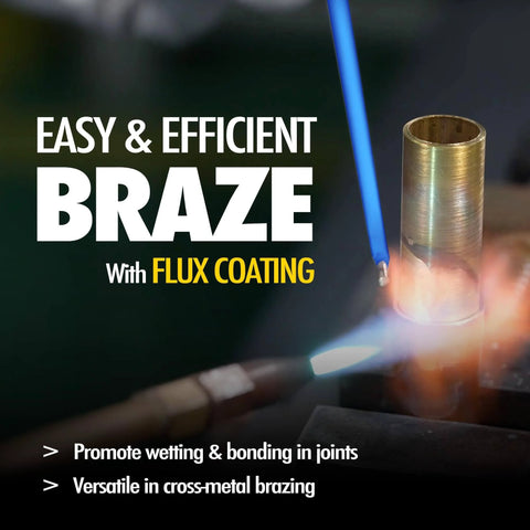 Pro Grade Flux Coated BCuP5 Brazing Rods With Fifteen Percent Silver in use for efficient brazing in HVAC repairs