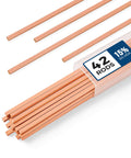 Close-up of 42 Pcs BCuP-5 15 Percent Silver Brazing Rods for HVAC Refrigeration and Industrial Welding, displayed flat and packaged.