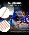 Welder using 42 Pcs BCuP-5 15 Percent Silver Brazing Rods for HVAC refrigeration and industrial welding, focus on sparks and rods.