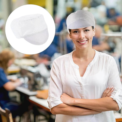 Anti Static Cleanroom Hat Breathable Working Cap Lightweight Protective Headwear For Electronics Manufacturing Food Industry And Factory Workshops ESD Safe Cap Keeps Hair Contained And Prevents Static Discharge In Lab And Production Environments.