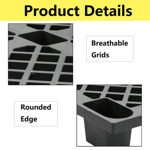 Close-up of Six Pack Plastic Pallets for Basement Storage Lightweight Waterproof Floor Pallets With Interlocking Breathable Grids Durable HDPE