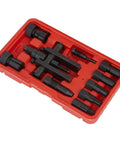10pc Bridge Bearing Puller Set in red carrying case with various extractor tools and collets