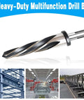 5/8 Inch Bridge Construction Reamer Drill Bit For Steel Wood And Plastic With M2 HSS 5 Spiral Flutes And 1/2 Inch Non Slip Shank Taper Chucking Reamer To Align Or Enlarge Holes Up To 16mm