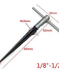 Bridge Pin Hole Reamer Set For Woodworking 1/8 To 1/2 Inch (3 To 13mm) And 5 To 16mm T Handle Handheld Chamfer Reamer With 6 Flutes