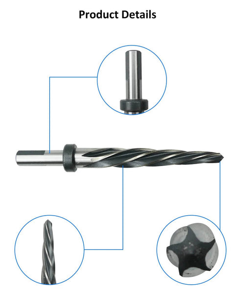 Pro Grade 5/8 Inch Bridge Reamer Drill Bit With 1/2 Inch Shank HSS Taper Chucking Reamer For Steel Metal Wood Alloys Deburring