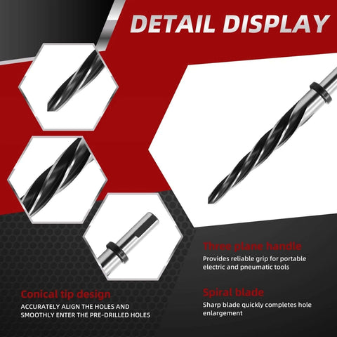 Close-up of the Five Eighth Inch Bridge Reamer Construction Reamer With One Half Inch Shank HSS Taper Bit For Steel Metal Wood Alloys.