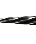 Heavy Duty Bridge Reamer Drill Bit For Metal Five Eighths Inch Alignment And Hole Enlargement With M2 Steel For Steel Alloy Wood Plastic Bolt Ready Non Slip One Half Inch Shank TMAX, showing close-up of spiral tip.