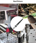 Pro Grade 5/8 Inch Bridge Reamer Drill Bit With 1/2 Inch Shank HSS Taper Chucking Reamer in various uses on metal surfaces