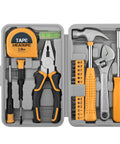20 Piece Basic Tool Kit With Mini Toolbox For Home Repairs And Office Maintenance Easy To Use For Beginners And Gals Includes Hammer Adjustable Wrench Pliers Screwdrivers And More For DIY Projects And Everyday Fixes Bright Yellow